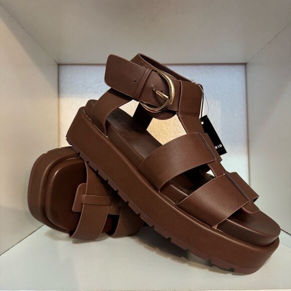 Torrid Platform Gladiator Sandals Chunky Fisherman Brown Ankle Strap Sandals - Picture 1 of 15